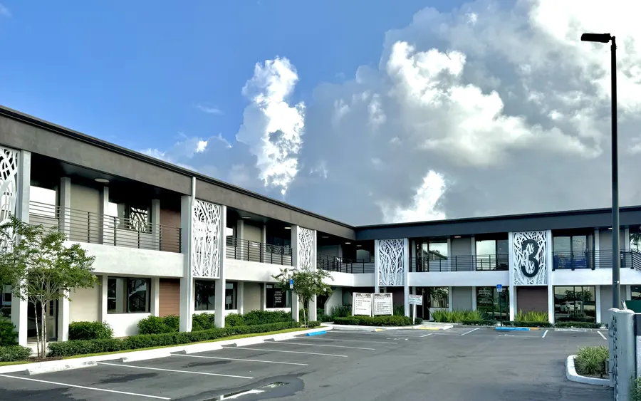 Building 3 with decorative metal screens